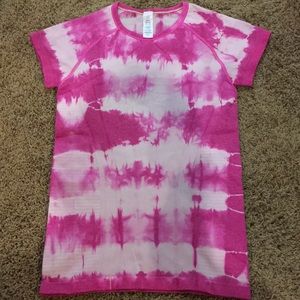 Ivivva girls pink and white athletic shirt